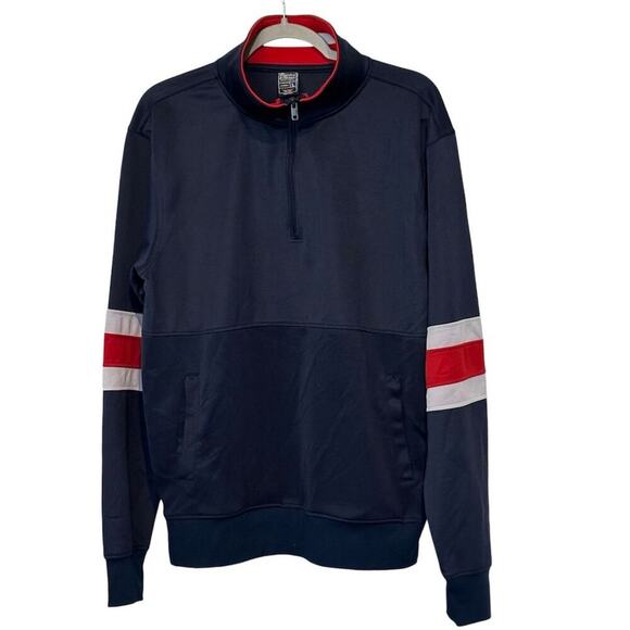 Bleecker & Mercer Men's 1/4 Zip Windbreaker Jacket Blue Size L - Picture 1 of 8